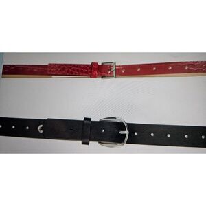 Steve Madden Womens 2 for 1 Faux Leather Black Dark Wine‎ Crocodile NWT